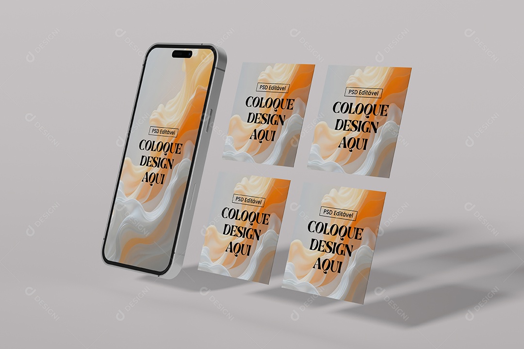 Mockup de Celular Post Instagram PSD Editável