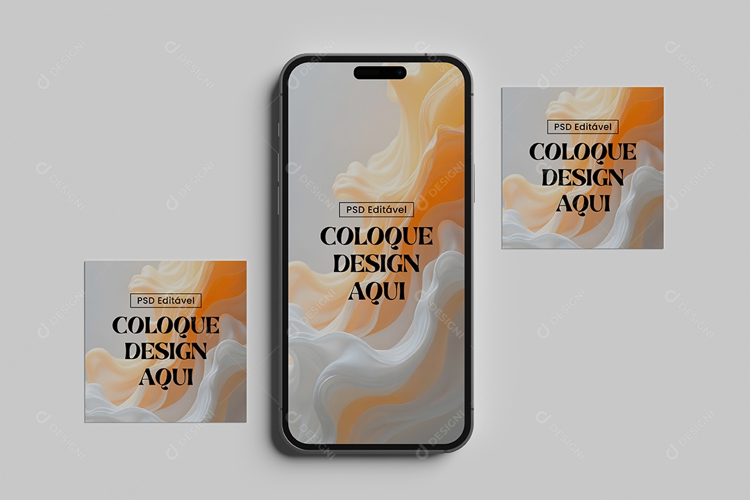 Mockup de Celular Post Instagram PSD Editável