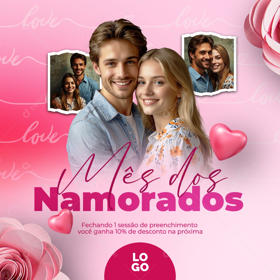 Mês dos Namorados Social Media PSD Editável