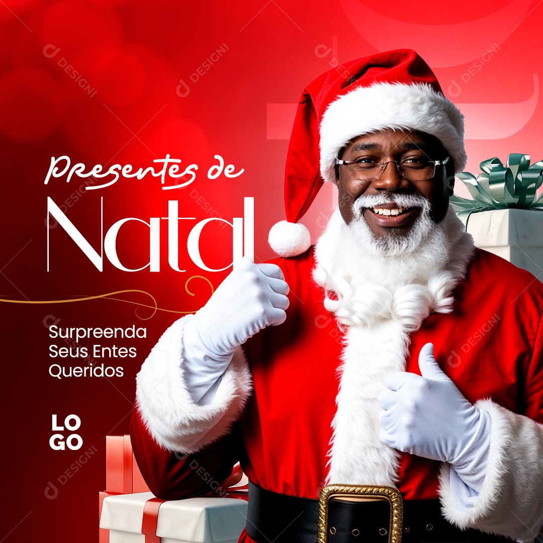 Presentes de Natal Social Media PSD Editável