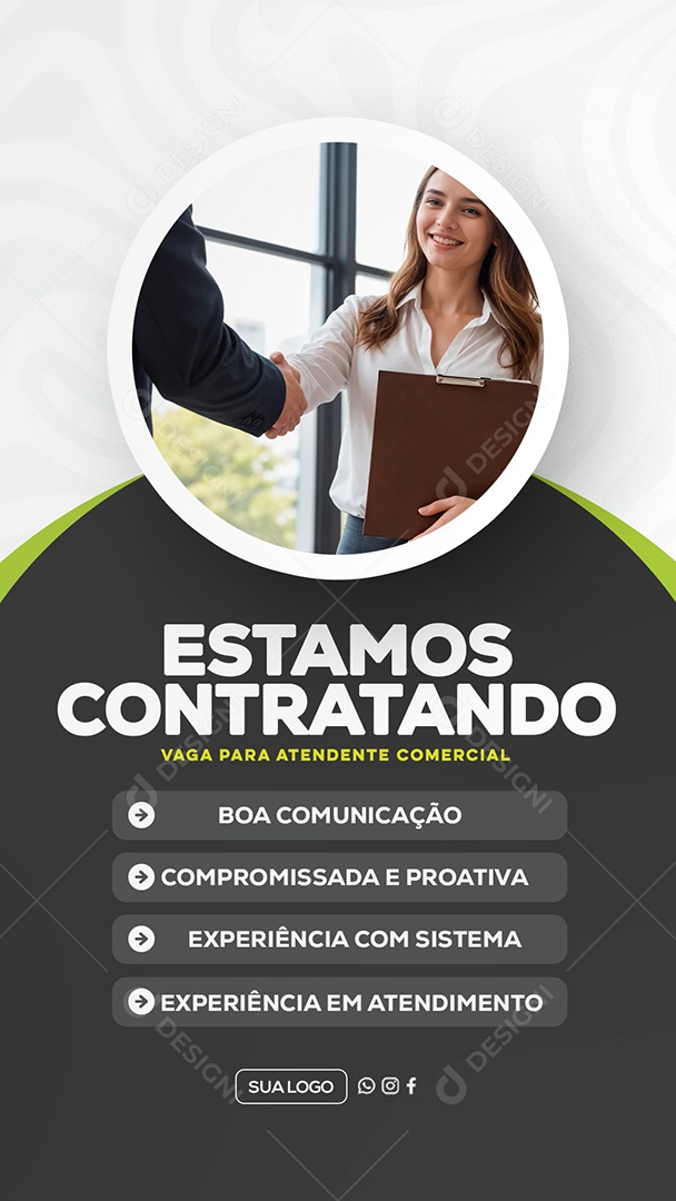 Story Estamos Contratando Social Media PSD Editável