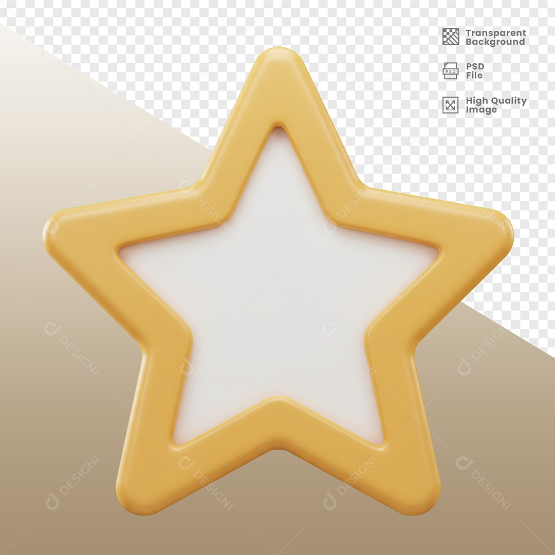 Estrela de Ano Novo Elemento 3D para Composição PSD