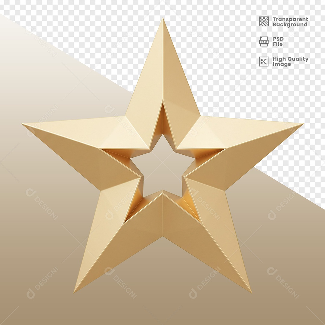 Estrela de Ano Novo Elemento 3D para Composição PSD