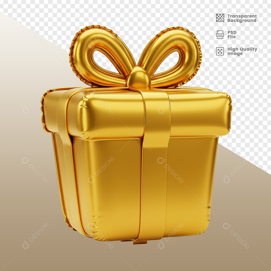 Caixa de Presente Elemento 3D para Composição PSD