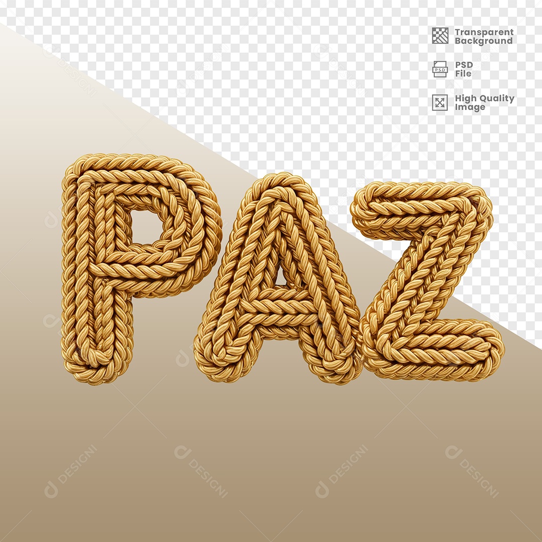 Paz Elemento 3D de Ano Novo para Composição PSD