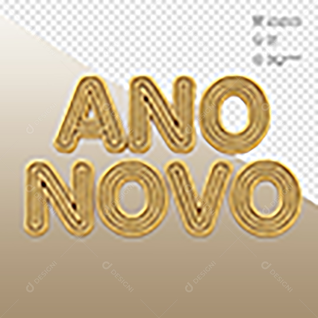 Ano Novo Elemento 3D para Composição PSD