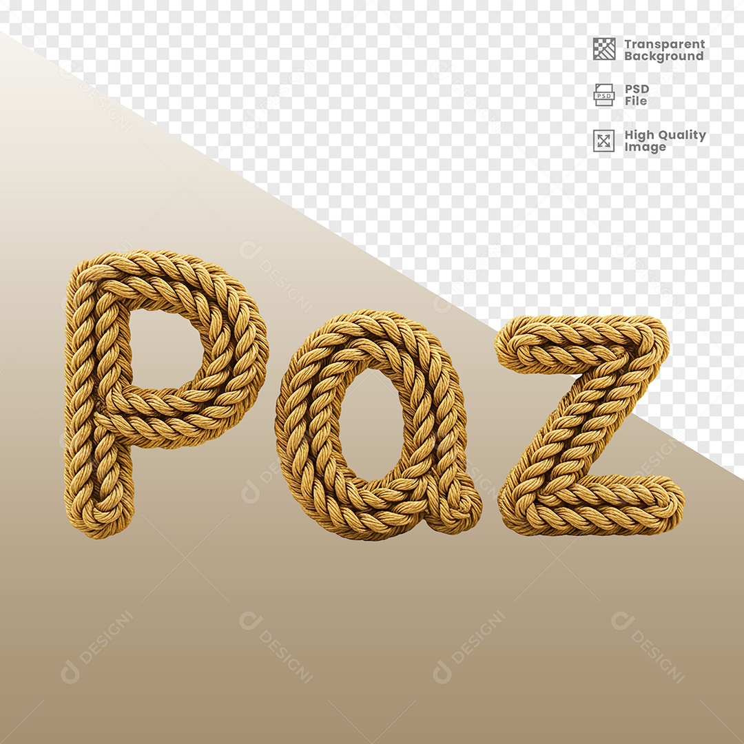 Elemento 3D Nome Paz de Ano Novo para Composição PSD