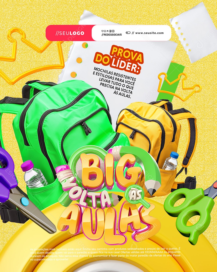 Big Volta às Aulas Prova Do Líder Social Media PSD Editável