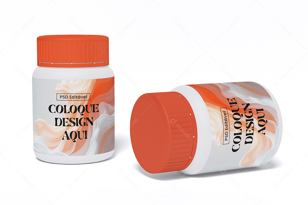 Mockup Frasco de Remédio PSD Editável