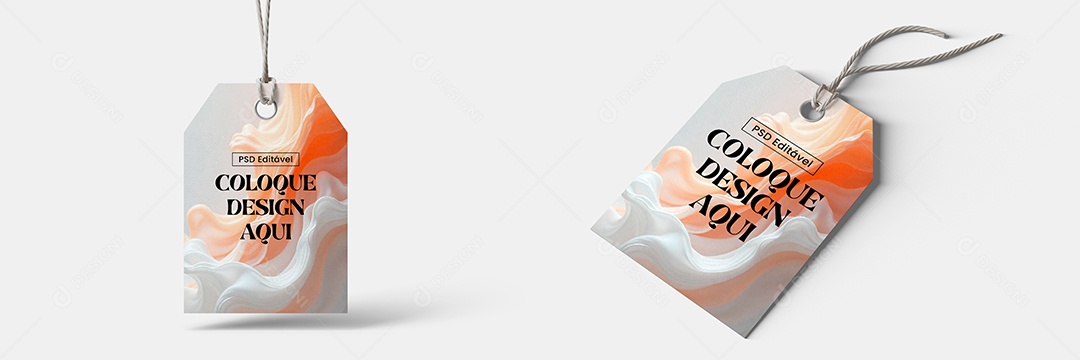 Cloth Tag Mockup PSD Editável
