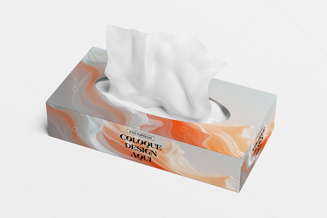 Mockup de Caixa de Lenços PSD Editável