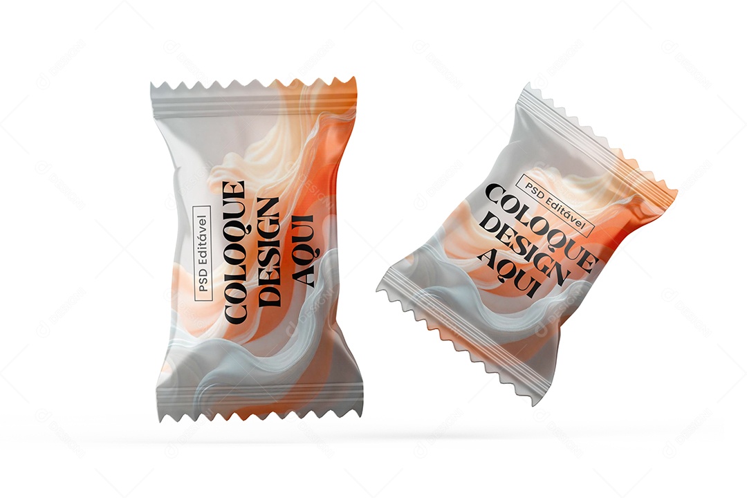 Mockup de Pacote de Doces PSD Editável