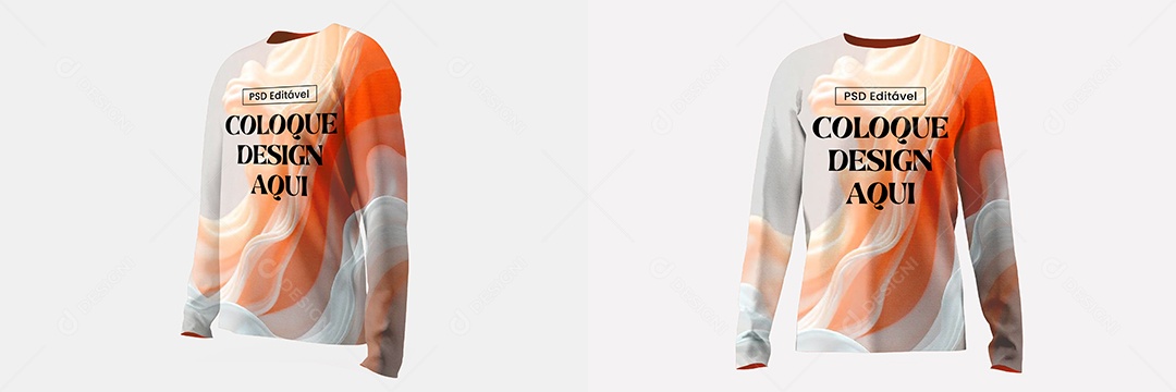 Mockup de Camiseta Manga Comprida PSD Editável