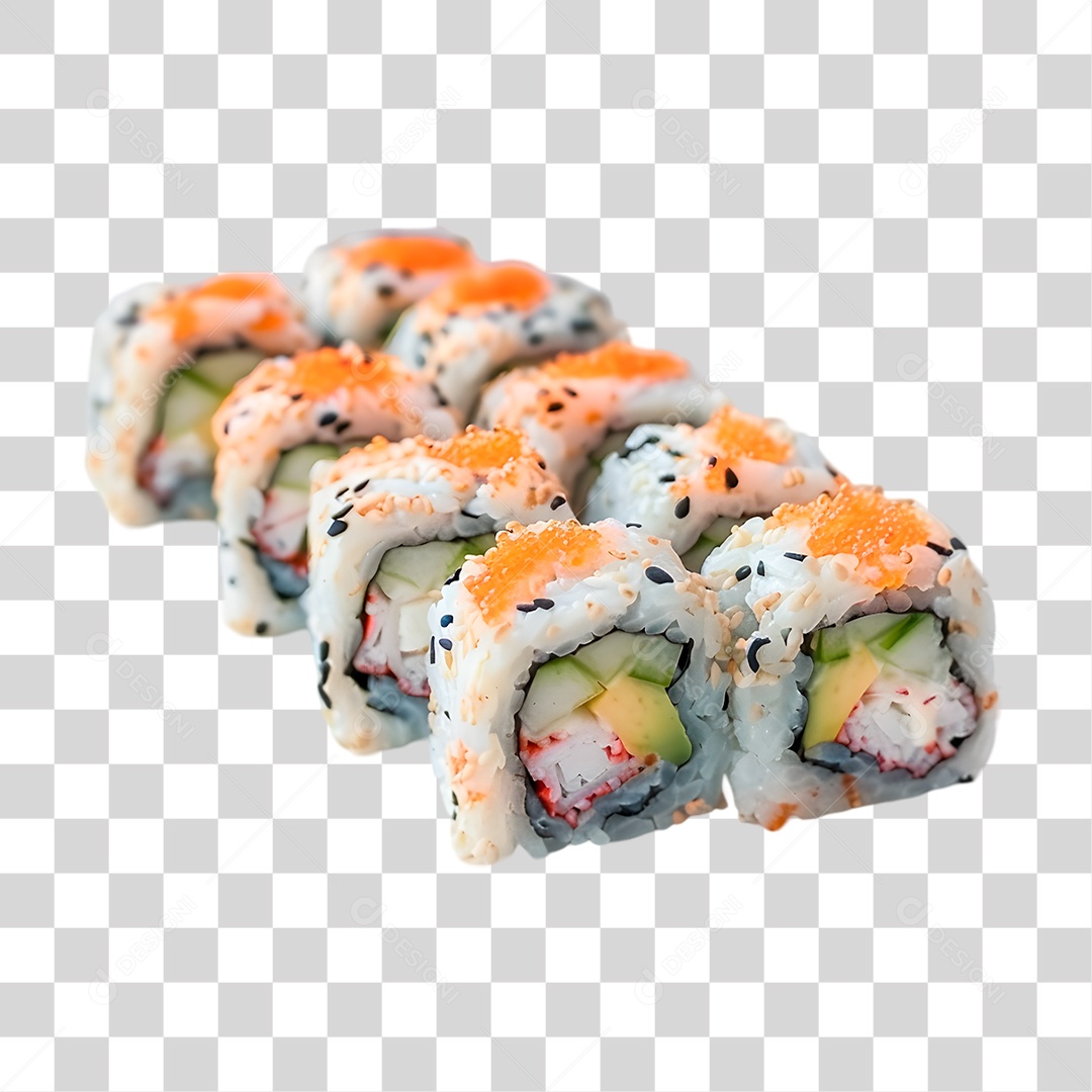 Rolinhos California Roll PNG Transparente