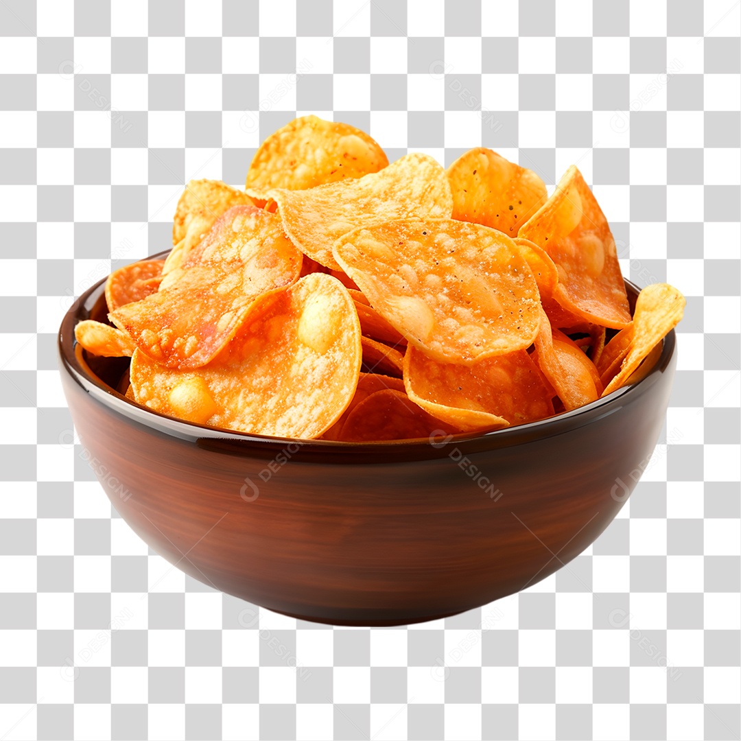 Tigela de Batata Chips PNG Transparente