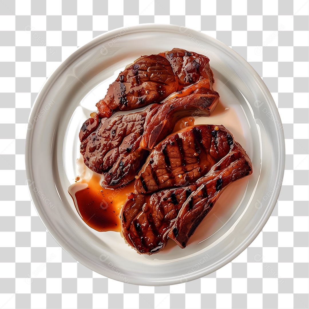 Prato de Carne Grelhada PNG Transparente