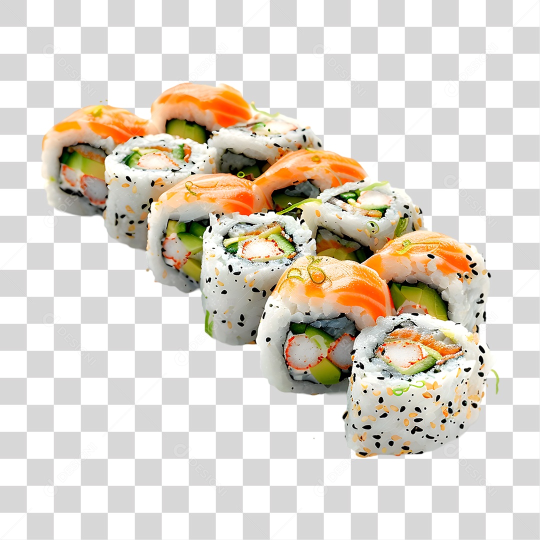 Rolos de Sushi PNG Transparente