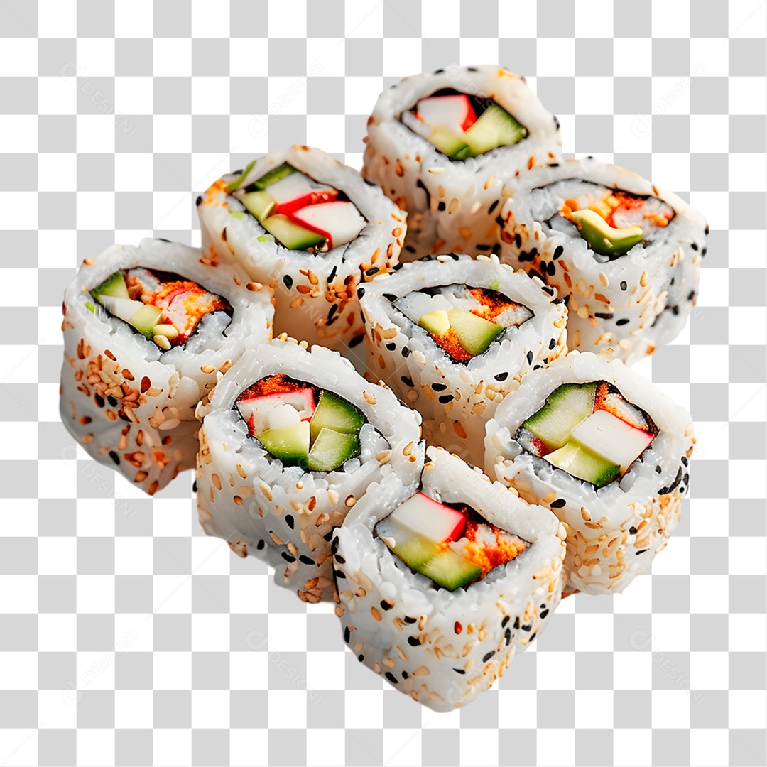 Rolos de Sushi PNG Transparente