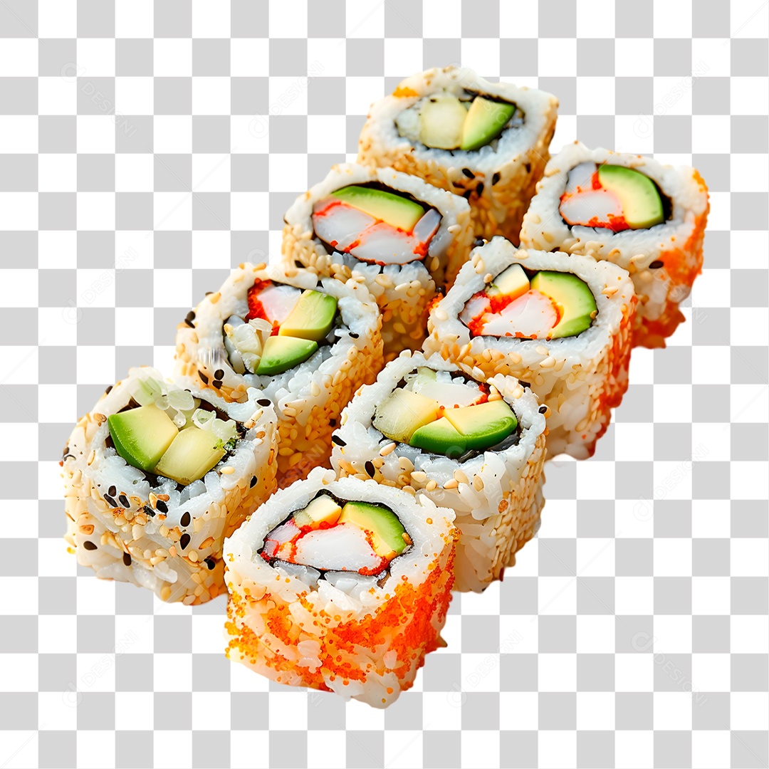 Rolos de Sushi PNG Transparente