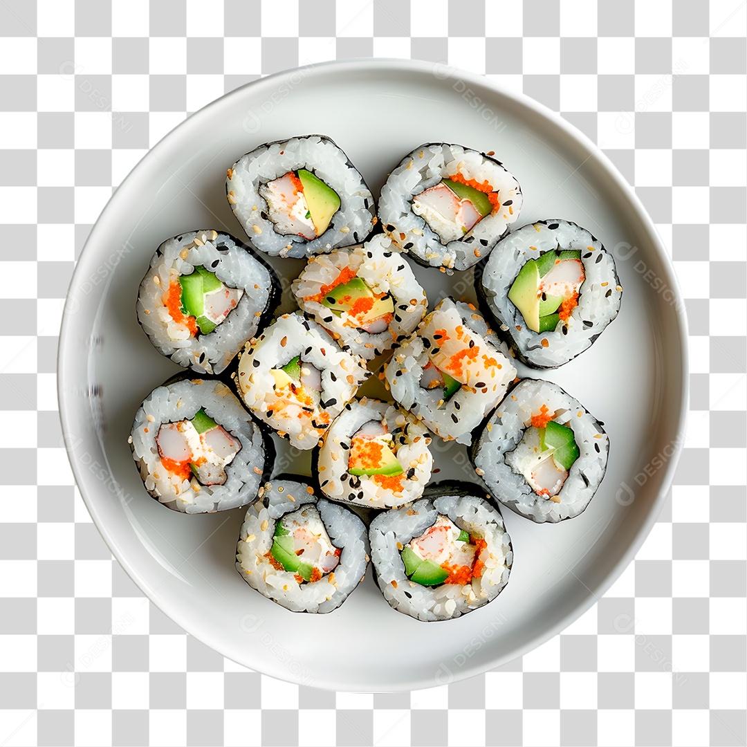Rolos de Sushi PNG Transparente