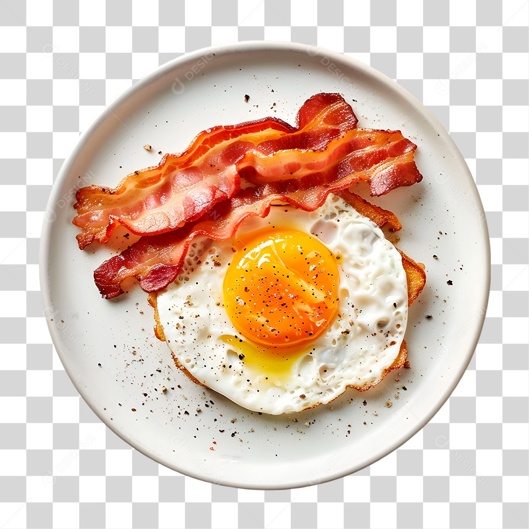 Prato de Ovo e Bacon PNG Transparente