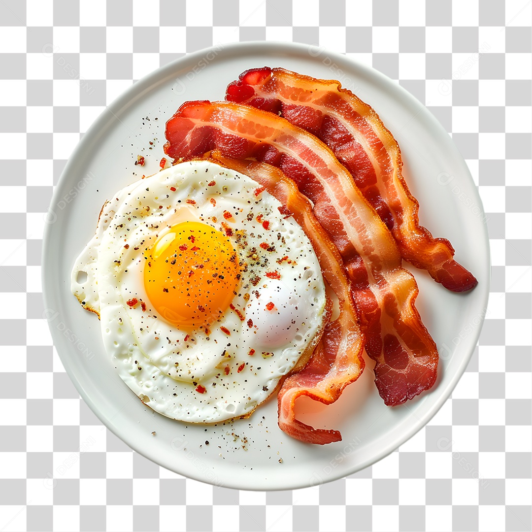 Prato de Ovo e Bacon PNG Transparente