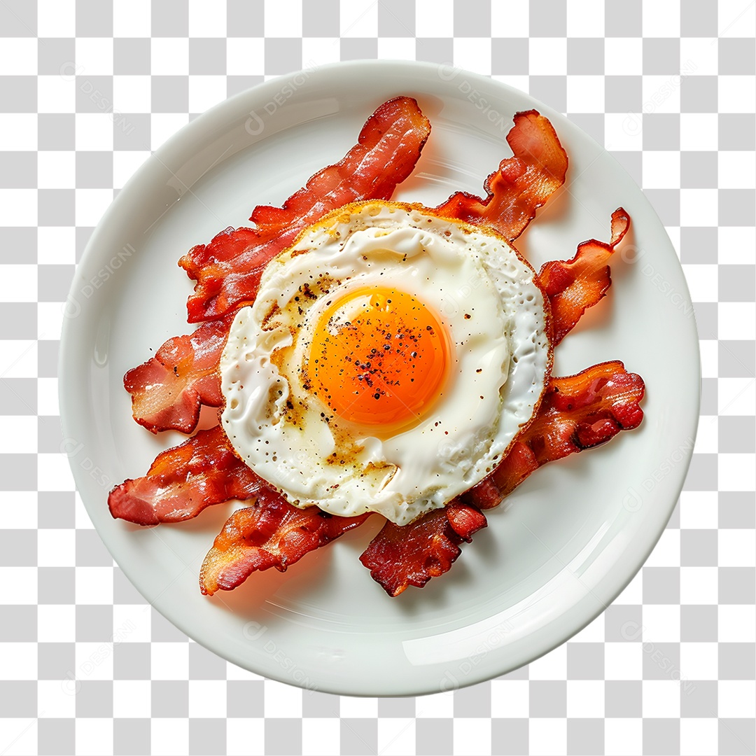 Prato de Ovo e Bacon PNG Transparente