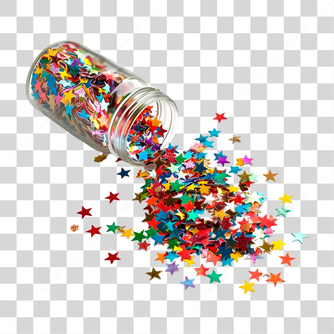 Pote de Confeitos Coloridos PNG Transparente