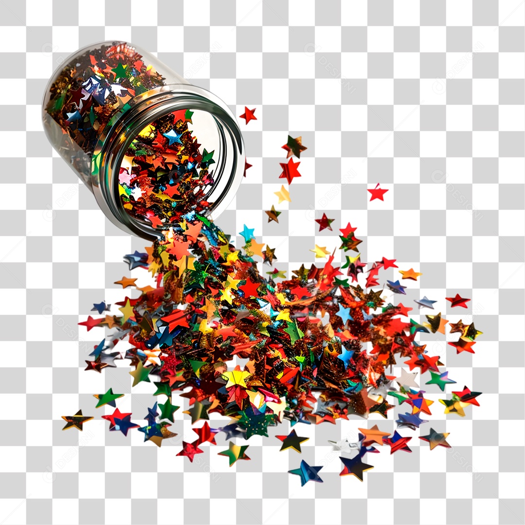 Pote de Confeitos Coloridos PNG Transparente