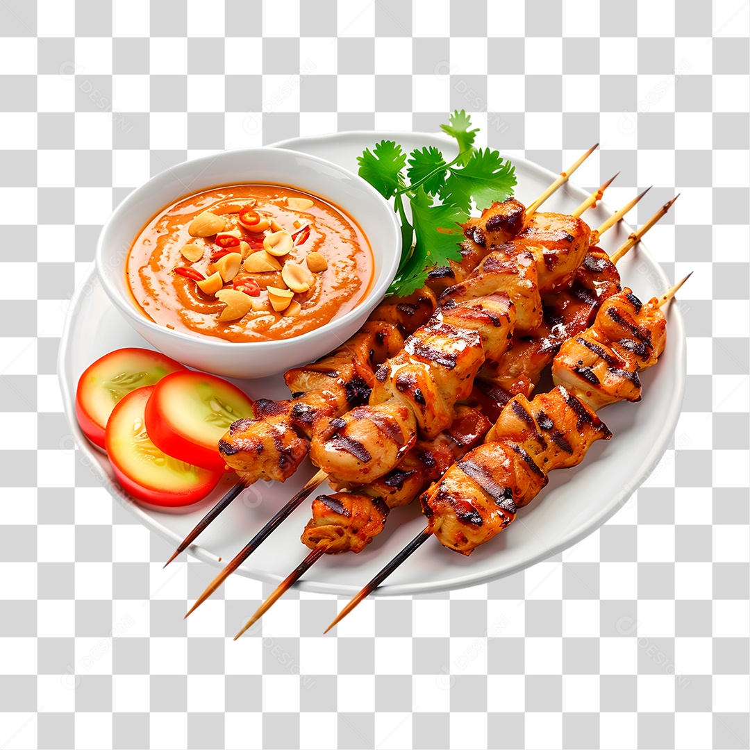 Prato de Espetinho PNG Transparente