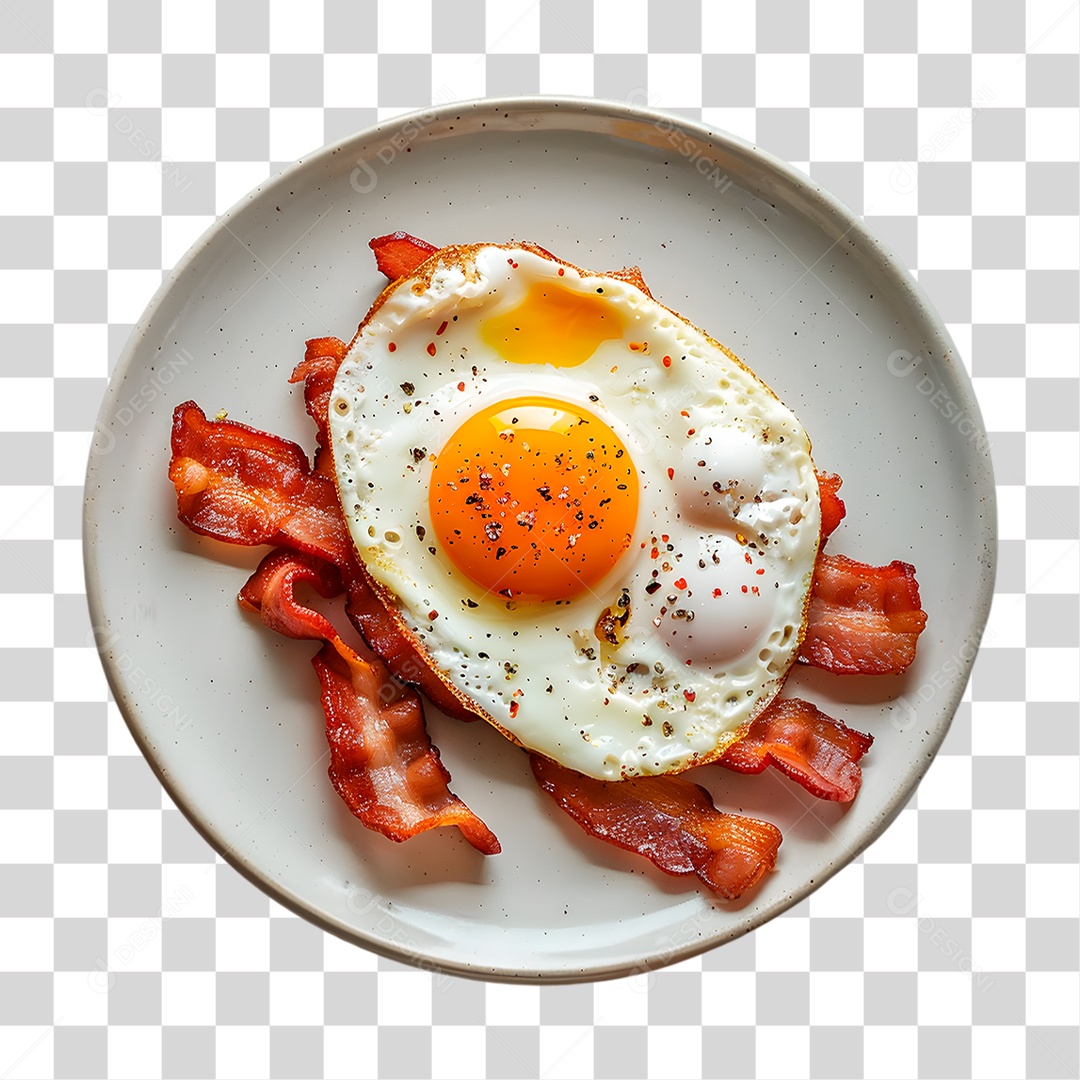 Prato de Ovo e Bacon PNG Transparente