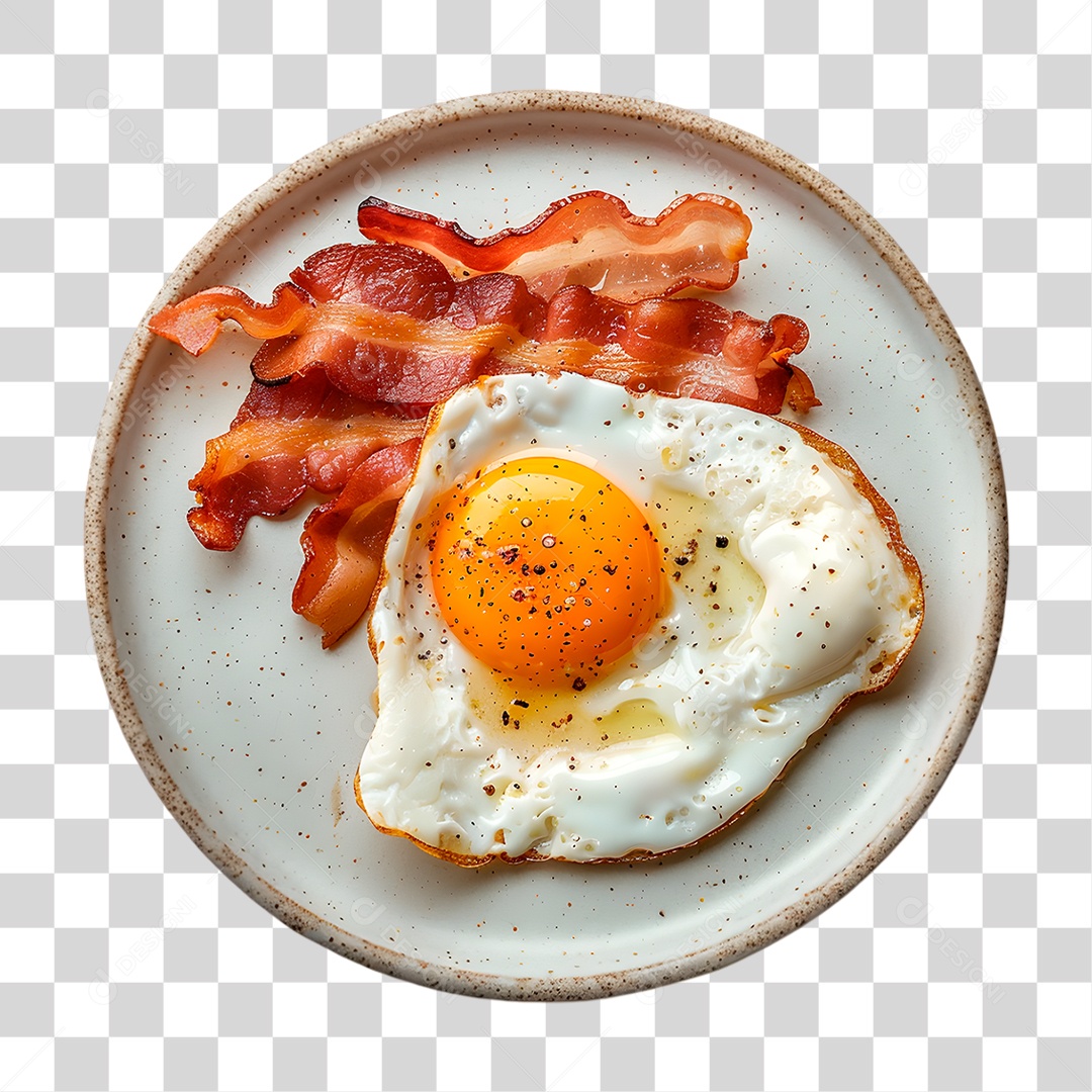 Prato de Ovo e Bacon PNG Transparente