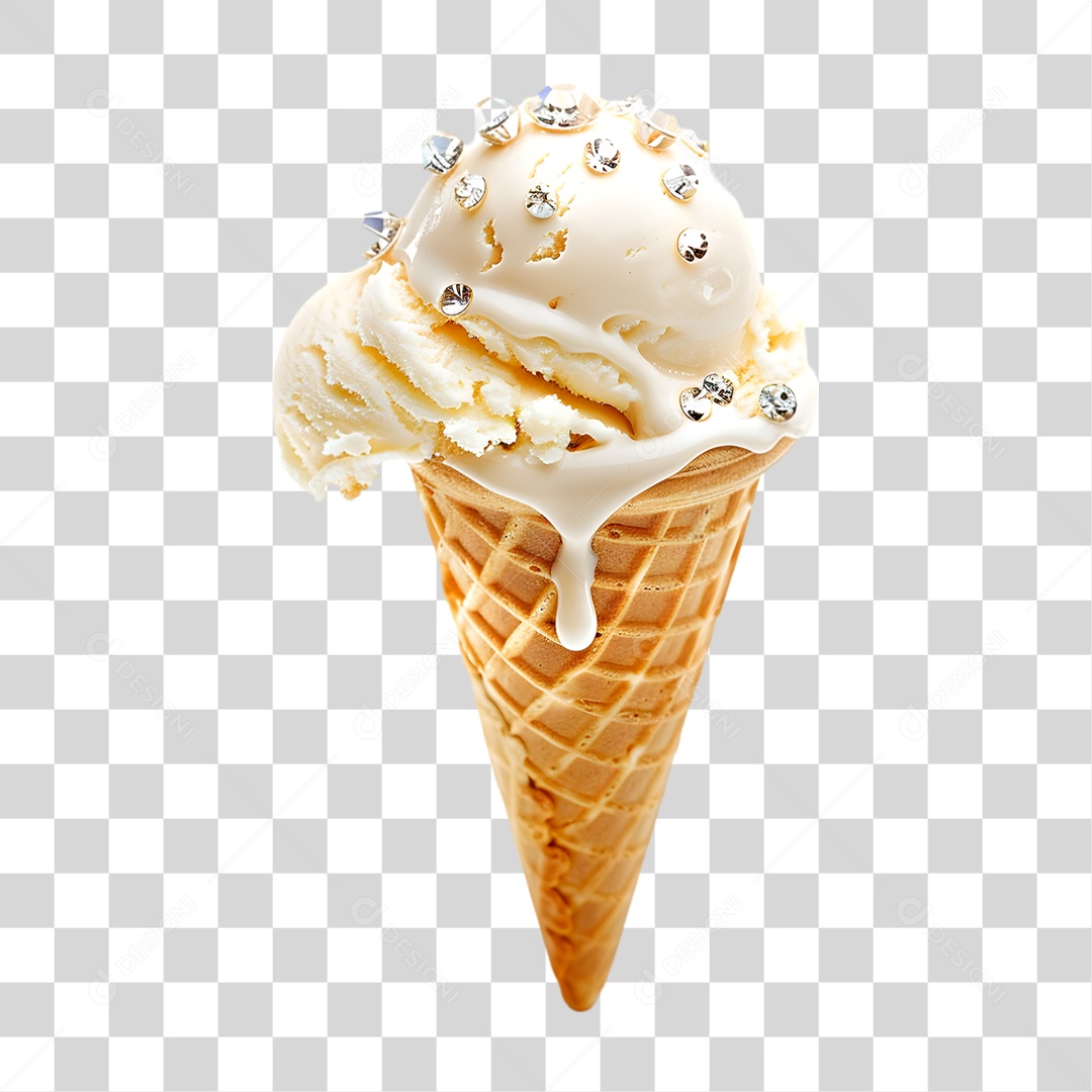 Sorvete de Casquinha PNG Transparente