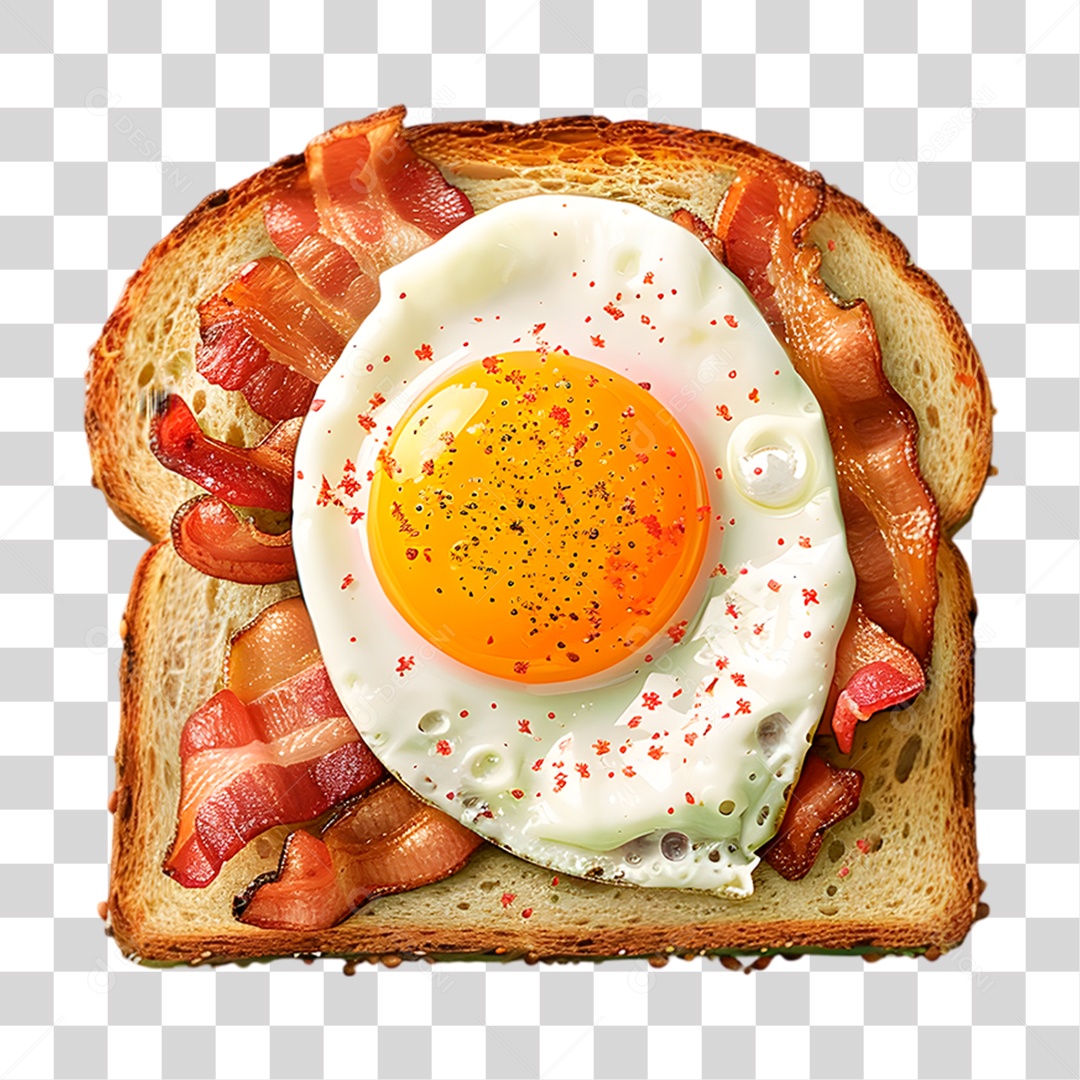 Bread with Egg and Bacon Transparent PNG