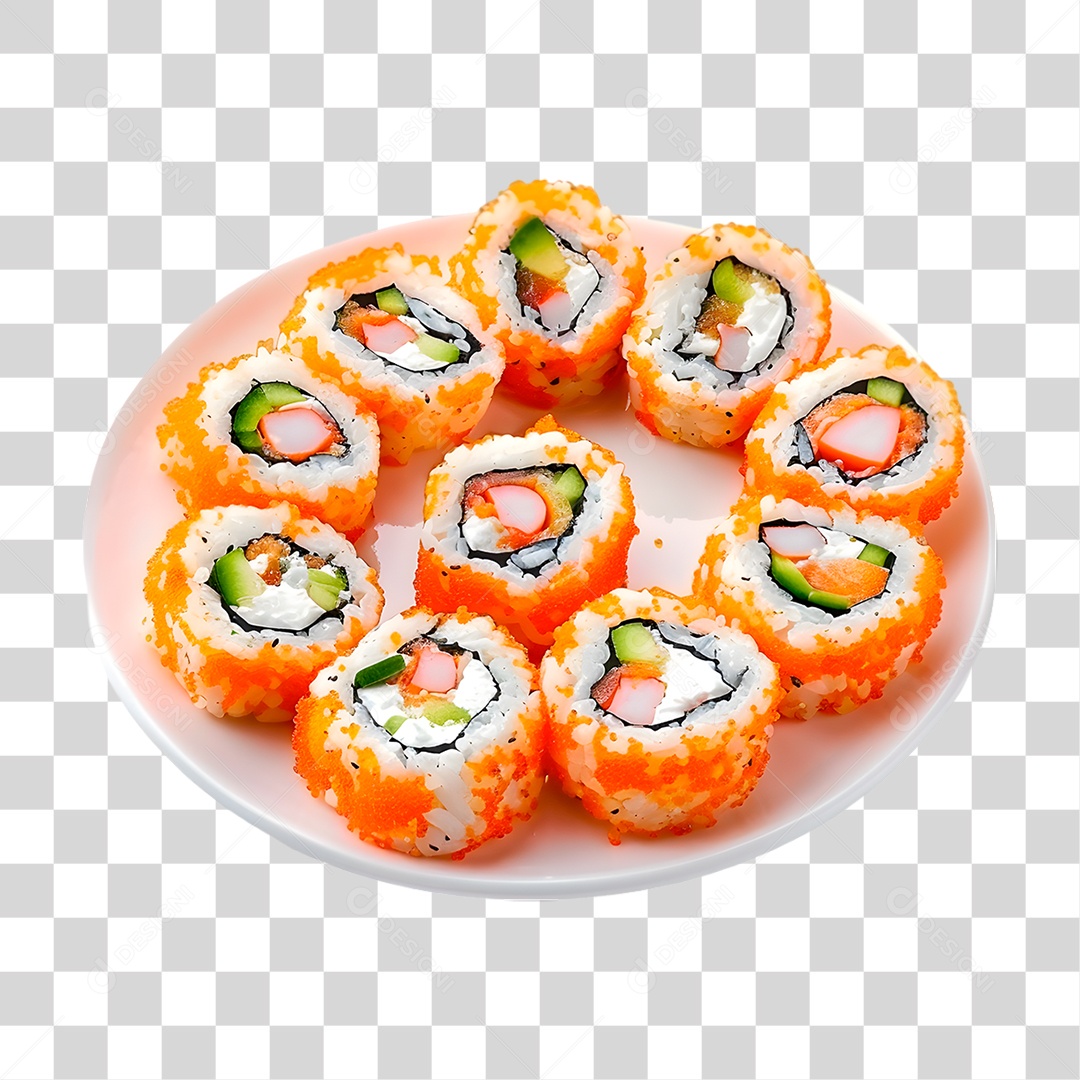 Prato de Rolinhos Califórnia PNG Transparente