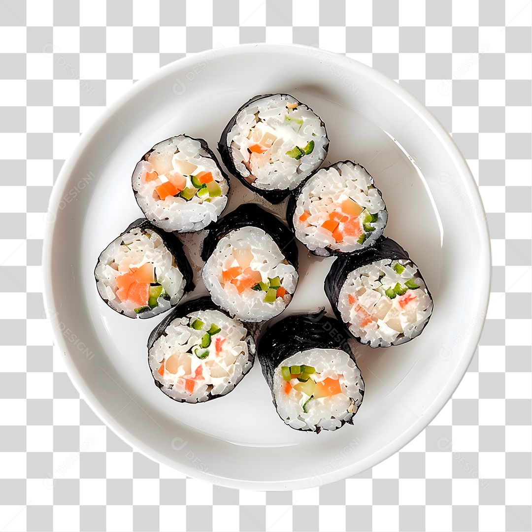 Prato de Rolinhos Califórnia PNG Transparente