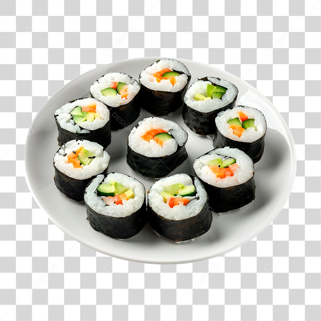 Prato de Rolinhos Califórnia PNG Transparente