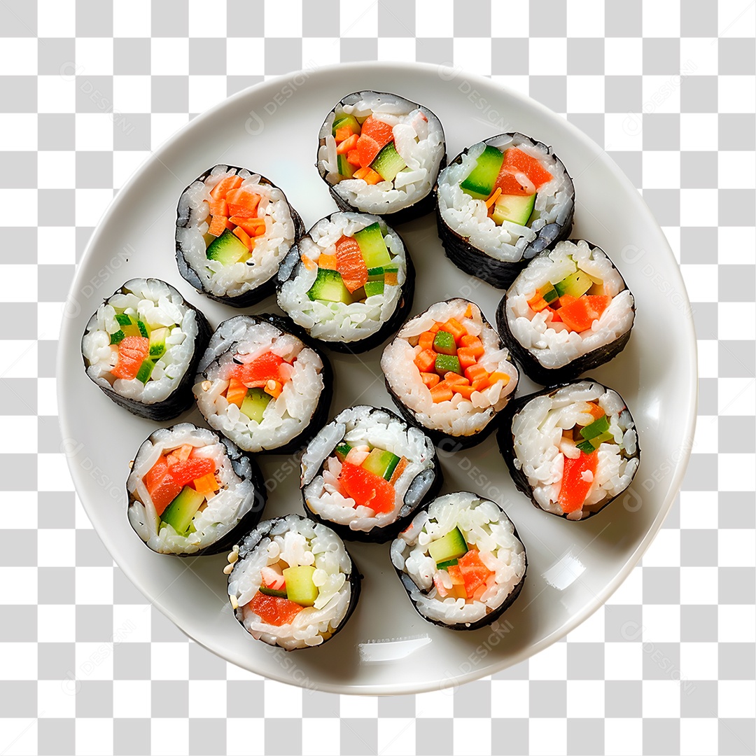Prato de Rolinhos Califórnia PNG Transparente