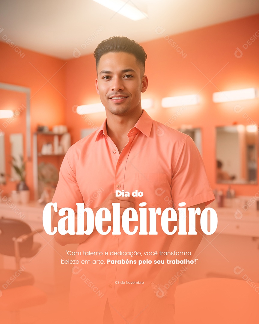 Dia do Cabelereiro 19 de Janeiro Social Media PSD Editável