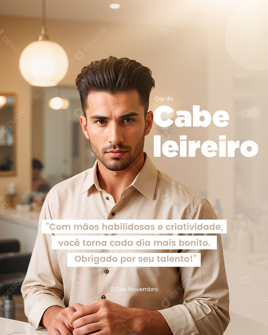 Dia do Cabelereiro 19 de Janeiro Social Media PSD Editável