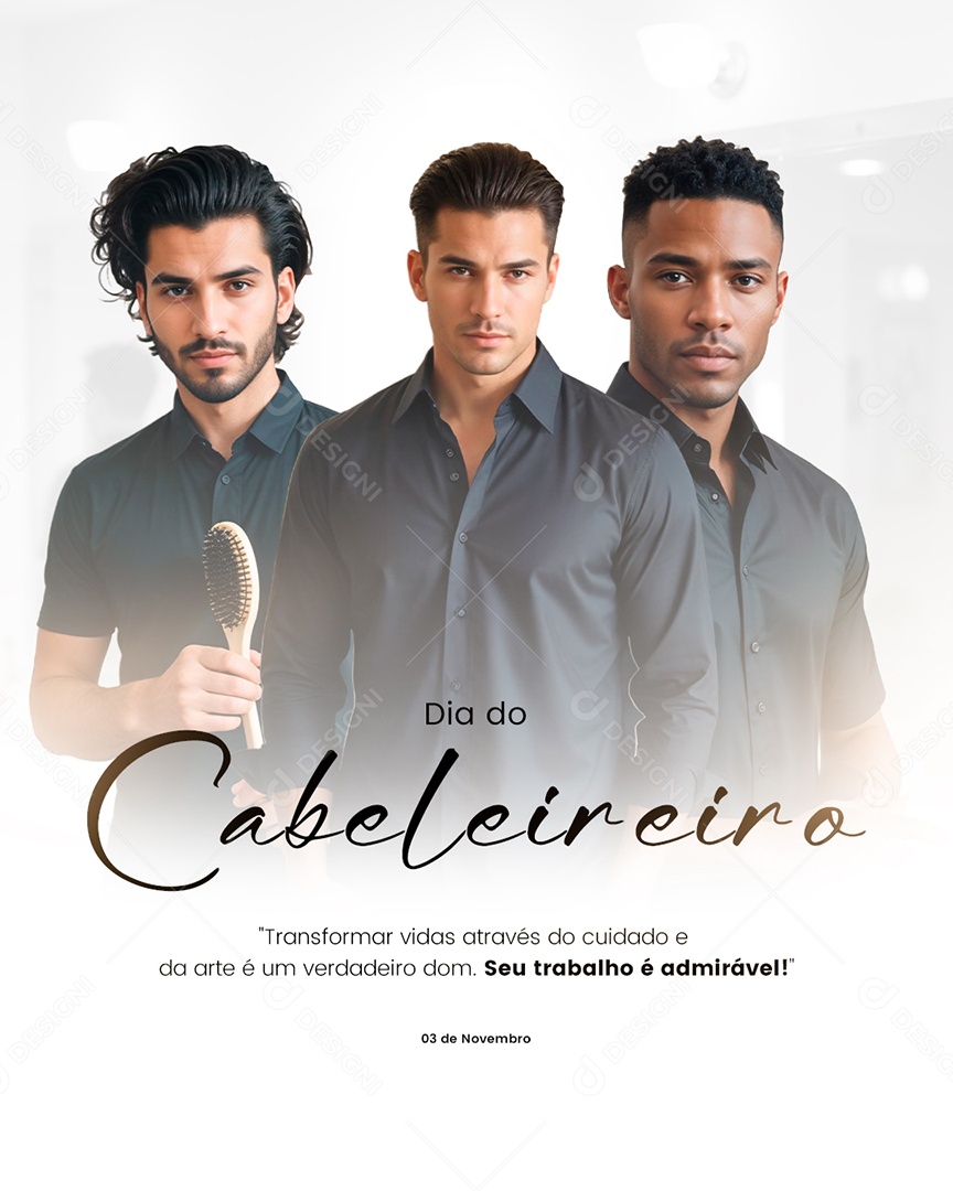 Dia do Cabelereiro 19 de Janeiro Social Media PSD Editável