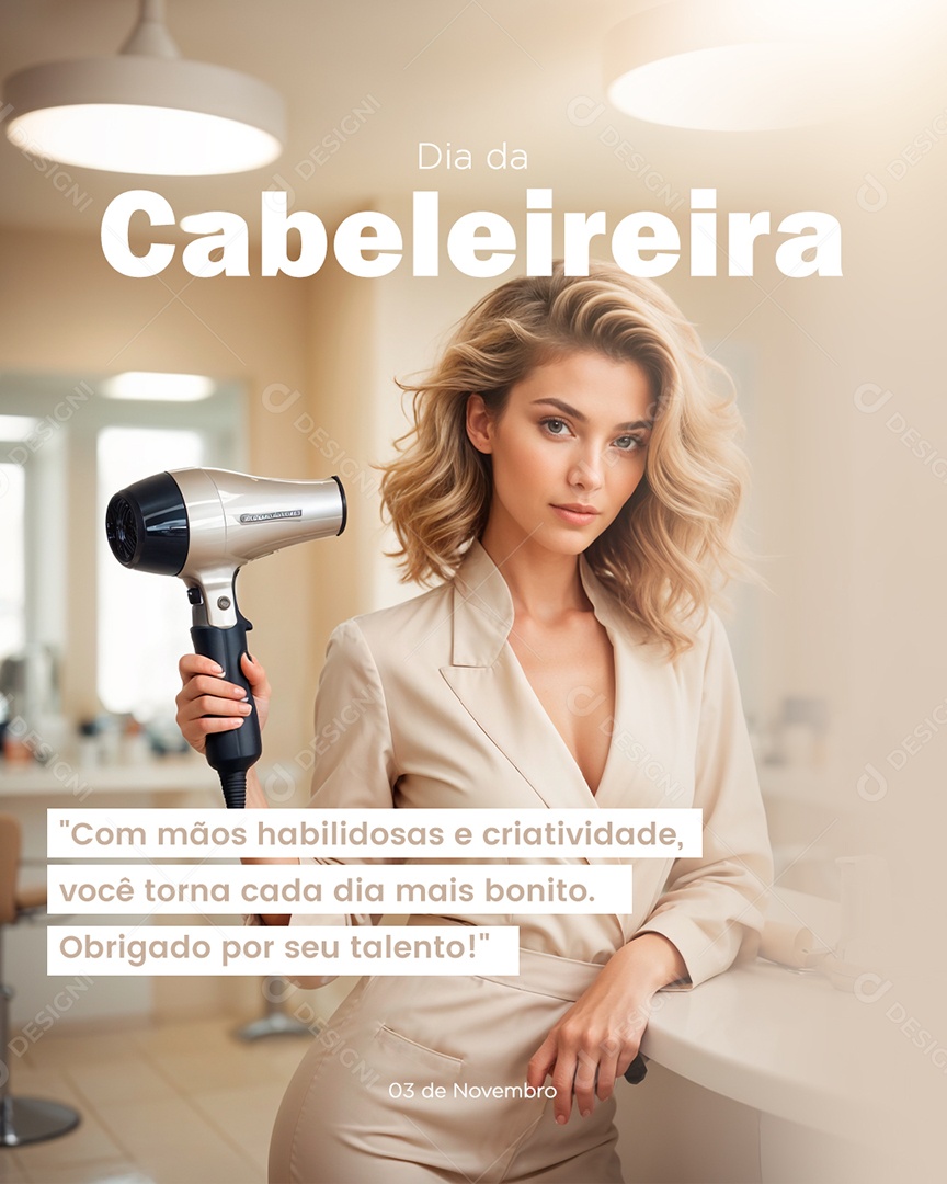 Dia do Cabeleireira 19 de Janeiro Social Media PSD Editável