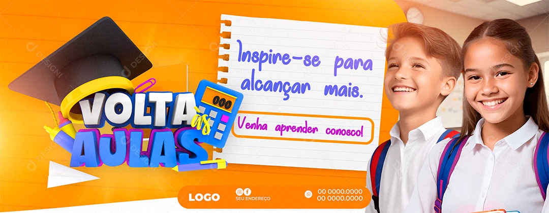 Banner Volta às Aulas Social Media PSD Editável