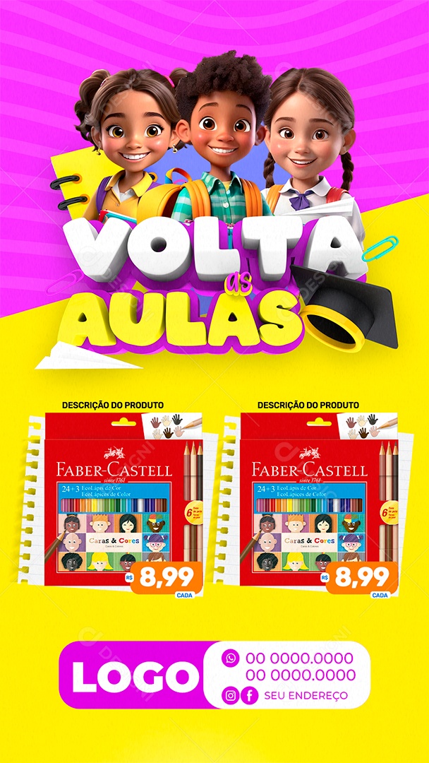 Story Volta às Aulas Social Media PSD Editável