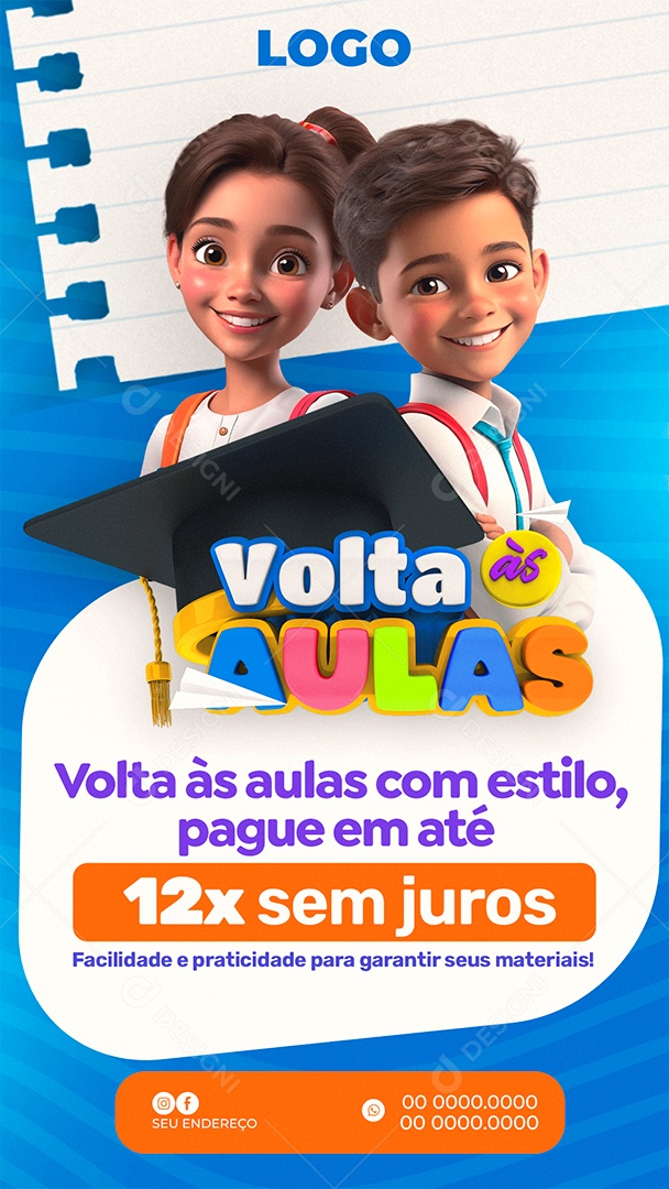 Story Volta às Aulas Volte ás Aulas Com Estilo Social Media PSD Editável