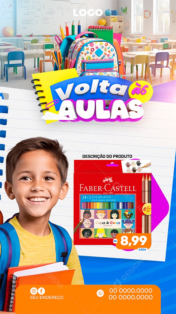 Story Volta às Aulas Social Media PSD Editável