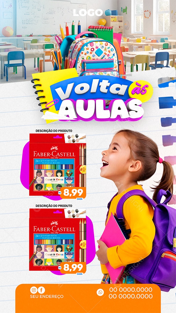 Story Volta às Aulas Social Media PSD Editável