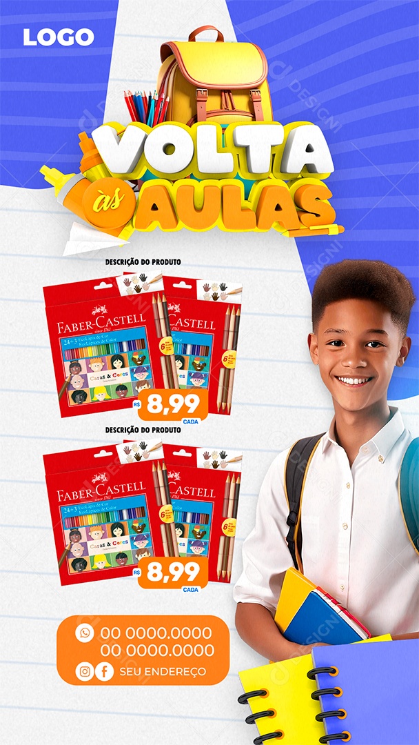 Story Volta às Aulas Social Media PSD Editável