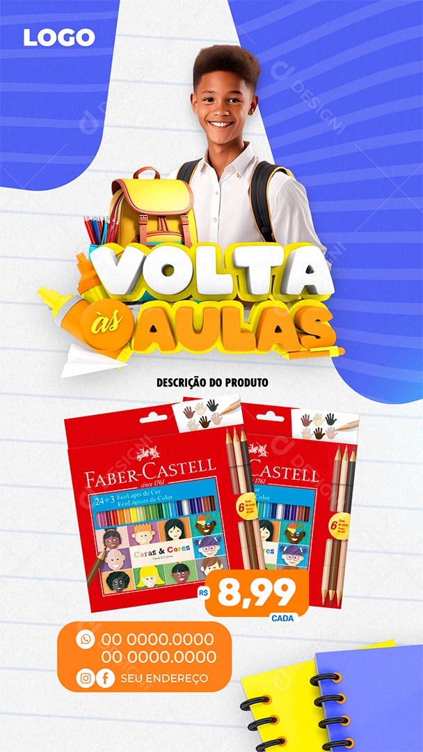 Story Volta às Aulas Social Media PSD Editável