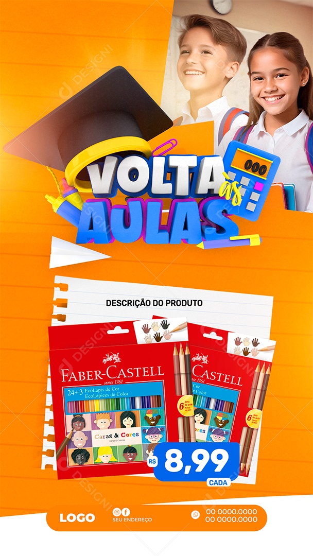 Story Volta às Aulas Social Media PSD Editável